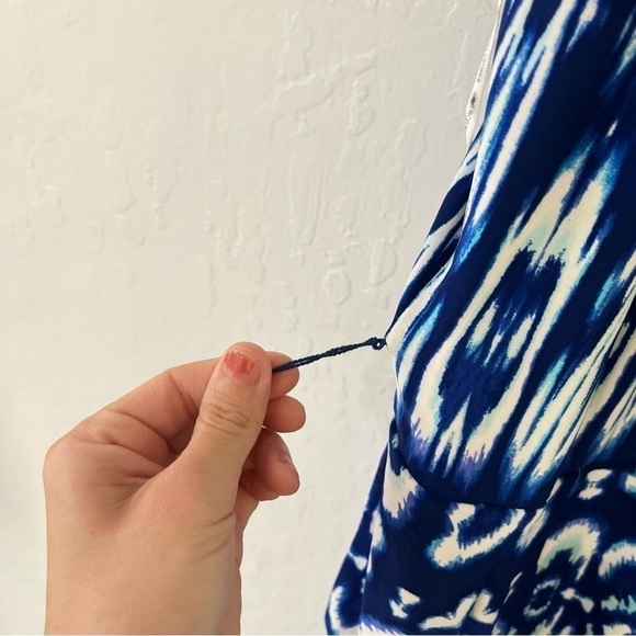 Boston Proper Blue White Tank Jumpsuit Jumper Playsuit Size 10 - Picture 5 of 13